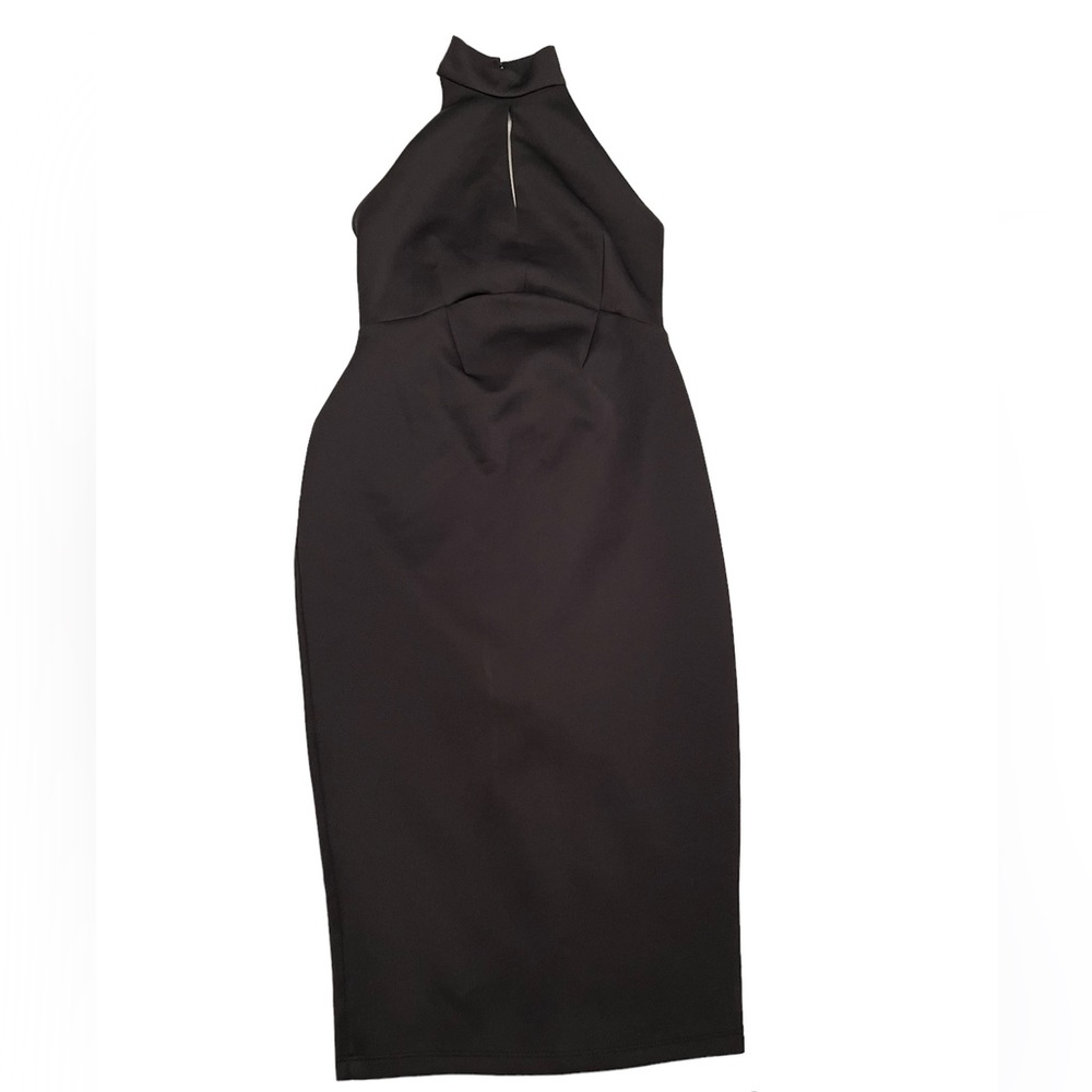 ASOS Maternity Formal Cocktail Black Front Slit | Open Back | Halter Dress